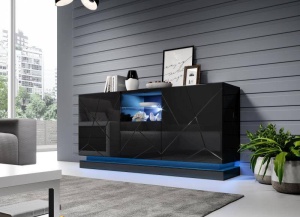 COMODA LIVING, CAMA-QIU-KOM-BI/BI 150CM, MDF LUCIOS, DIVERSE NUANTE, DESIGN MODERN - Img 4