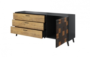COMODA LIVING SOUL 1D3S, ANTRACIT, DESIGN MODERN CM - Img 2