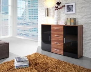 COMODA LIVING UNI NATURAL/NEGRU LUCIOS DESIGN MODERN CM