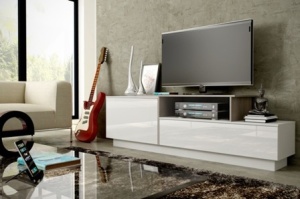 COMODA RTV LIVING SIGMA 3B ALB/STEJAR SONOMA DESIGN MODERN CM