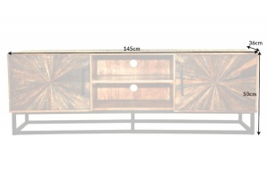 COMODA TV 145CM, WOOD ART, COD 40527, DIN METAL SI LEMN MASIV MANGO - Img 3