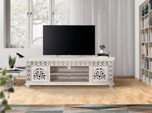 COMODA TV 180CM, LEMN DE MANGO, ALB ANTICHIZAT, GINER Y COLOMER