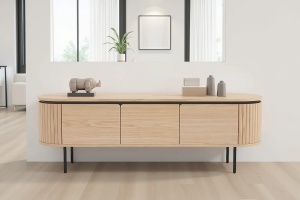 COMODA TV, ATELIER 160CM, FURNIR DE STEJAR SI PICIOARE DIN METAL, CULOARE NATUR, ARTIM GROUP SELECTION