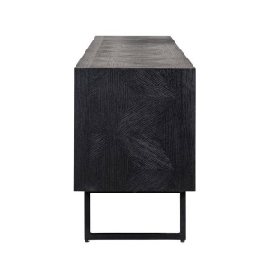 COMODA TV BLAX, 180 CM, NEAGRA, DIN FURNIR DE STEJAR SI METAL, RICHMOND INTERIORS - Img 4