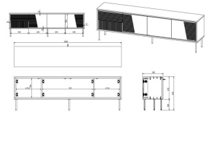 COMODA TV, CAMA-ABI-RTV 200CM, DIVERSE NUANTE , DIN PLACI LAMINATE SI MDF, DESIGN MODERN - Img 4