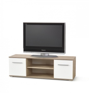 COMODA TV LIMA, RTV-1, ALB/STEJAR SONOMA, DIN PAL MELAMINAT, STIL MODERN - Img 2