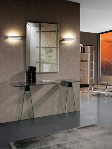 CONSOLA/BIROU 140CM, MIRNA COD 754306 DIN STICLA STIL MODERN SCHULLER