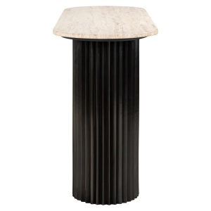 CONSOLA HAMPTON MARO INCHIS, 7910, CONFECTIONATA DIN MDF, METAL SI TRAVERTIN, STIL MODERN - Img 2