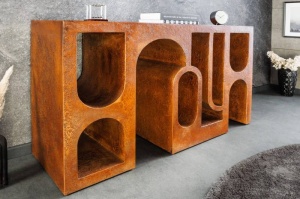 CONSOLA LIVING, ART AMBIENTE 120CM, MDF SI BETON, CUPRU, ARTIM GROUP