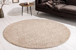 COVOR DE LANA 150CM, ROTUND, BEJ, MODEL DEOSEBIT