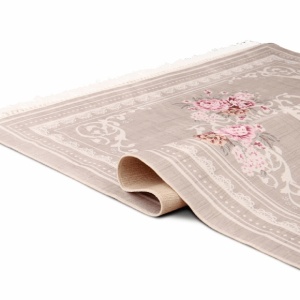 Covor, maro deschis/model flori, 80x150, SEDEF, 0000193184