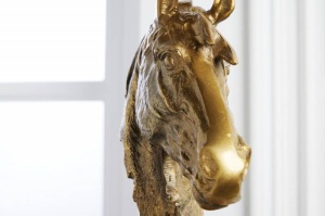 DECORATIUNE 40CM, HORSE, DIN METAL AURIU, 42989 - Img 2