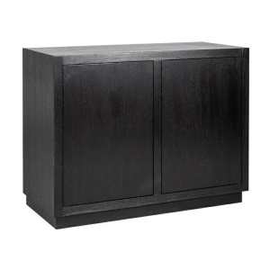 DULAP/BUFET OAKURA, 100 CM, NEGRU, DIN FURNIR DE STEJAR, STIL INDUSTIAL