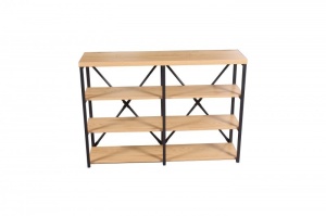 DULAP CU RAFTURI 110CM, STUDIO, DIN METAL SI MDF, CULOAREA STEJARULUI