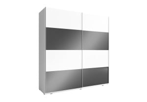 DULAP DORMITOR MIKA MULTI V 200 ALB/NEGRU DESIGN MODERN PSK