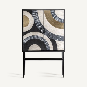 DULAP LIVING DARU 161CM, DIN LEMN DE MANGO SI METAL, DESIGN ART DECO, VICAL HOME