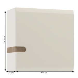 DULAP SUSPENDABIL LYNATET TYP 65, ALB EXTRA LUCIOS HG/STEJAR SONOMA INCHIS TRUFLU, DIN PAL LAMINAT SI MDF, STIL MODERN, TK - Img 2