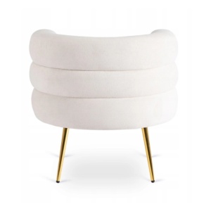 FOTOLIU, ARTIM MEBLE, REALIZAT DIN MATERIAL BOUCLE CREM SI METAL, STIL MODERN - Img 3