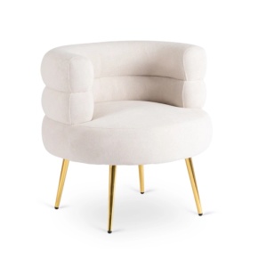 FOTOLIU, ARTIM MEBLE, REALIZAT DIN MATERIAL BOUCLE CREM SI METAL, STIL MODERN - Img 8