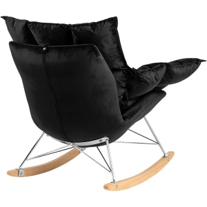 FOTOLIU BALANSOAR SWING VELVET, NEGRU, TAPITERIE DIN CATIFEA, STIL MODERN - Img 4