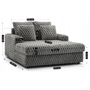 FOTOLIU CONFORTABIL, ARTIM MEBLE, REALIZAT DIN MATERIAL TEXTIL PLUS GRI SI LEMN, STIL MODERN - Img 5