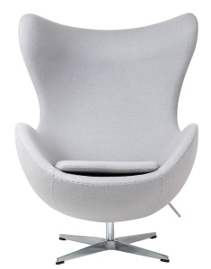 FOTOLIU CONFORTABIL EGG CLASSIC, GRI DESCHIS 18/CROM, DIN CASMIR SI METAL, STIL MODERN B2 - Img 4