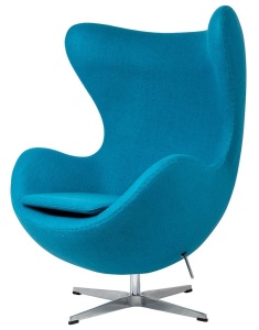 FOTOLIU CONFORTABIL EGG CLASSIC, TURCOAZ INCHIS 16/CROM, DIN CASMIR SI METAL, STIL MODERN B2