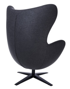 FOTOLIU CONFORTABIL EGG SZEROKI, GRI INCHIS 27/NEGRU, DIN CASMIR SI METAL, STIL MODERN - Img 2