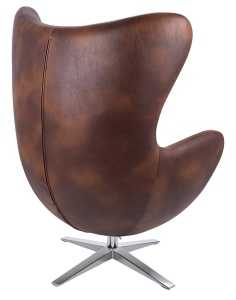 FOTOLIU CONFORTABIL EGG SZEROKI, MARO CONIAC/CROM, DIN PIELE ECOLOGICA SI METAL, STIL MODERN - Img 4