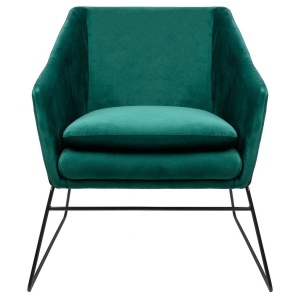 FOTOLIU CONFORTABIL EMMA, VERDE INCHIS/NEGRU, DIN CATIFEA SI METAL, STIL MODERN - Img 7