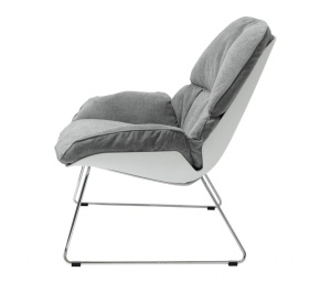 FOTOLIU CONFORTABIL NINO GRI DESCHIS/CROM, DIN POLIPROPILENA SI POLIESTER SI METAL, STIL MODERN B2 - Img 4