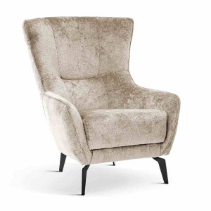 FOTOLIU CONFORTABIL ROMERO, BEJ/NEGRU, STIL CLASIC, CONFECTIONAT DIN METAL SI TEXTIL