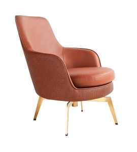 FOTOLIU CONFORTABIL, TORO, CU TAPITERIE DIN PIELE ECOLOGICA SI METAL, MARO/AURIU, STIL MODERN B2