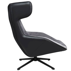 FOTOLIU CONFORTABIL VITA, GRI/NEGRU, TAPITAT IN CATIFEA SI PIELE ECOLOGICA, STIL MODERN B2 - Img 6