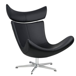 FOTOLIU CONFORTABIL VOUGE, NEGRU/CROM, DIN PIELE ECOLOGICA SI METAL, STIL MODERN B2 - Img 4