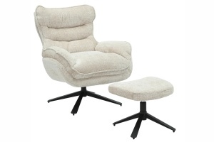 FOTOLIU CU TABURET, CLOUD ROTATIV 360 GRADE, MATERIAL TEXTIL BEJ SI CADRUL METALIC, ARTIM GROUP SELECTION - Img 2