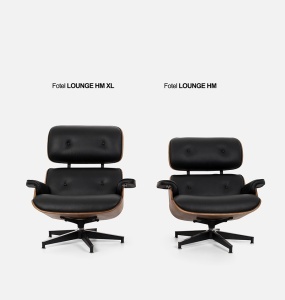 FOTOLIU DE RELAXARE DE LUX, ARTIM LOUNGE HM XL, REALIZAT PIELE NATURALA ITALIANA SI LEMN, CULOARE NEGRU/NUC, STIL EAMES - Img 9