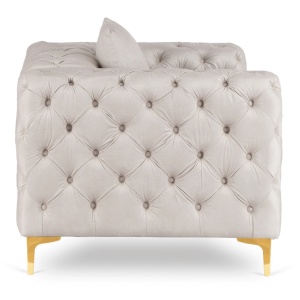 FOTOLIU DEOSEBIT, ARTIM MEBLE, MATERIAL TEXTIL( CATIFEA) SI SUPORT METALIC, CULOARE CREM/AURIU, STIL MODERN - Img 2