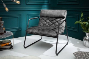 FOTOLIU STIL INDUSTRIAL, LOUNGER, METAL SI TEXTIL FOARTE FIN CATIFEA