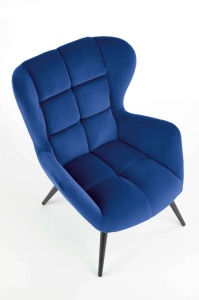 FOTOLIU TYRION, ALBASTRU/NEGRU, TAPITERIE DIN CATIFEA SI PICIOARE DIN METAL, STIL MODERN - Img 3