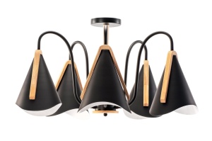 Lampa neagră cu cinci brațe scandinave APP607-5C