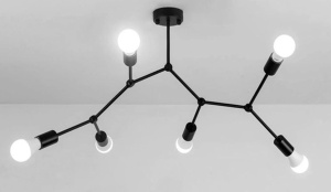 LAMPA PLAFON CLASIC NEAGRA METAL LOFT APP737-6C - Img 2