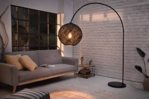 LAMPADAR COCOONING 205CM DIN CANEPA SI METAL COD 40686