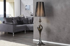 LAMPADAR, LUCIE NEGRU, 160CM, DIN METAL SI TEXTIL