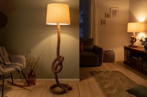 LAMPADAR SEVEN SEAS 160CM DIN IN SI FRANGHIE, BEJ/NATURAL