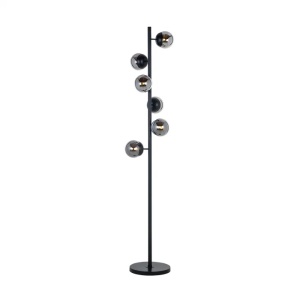 LAMPADAR ZOLA, 166 CM, FUMURIU/NEGRU, DIN METAL SI STICLA, RICHMOND INTERIORS