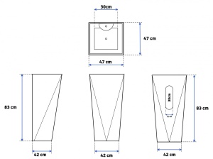 LAVOAR EXCLUSIVIST MONTE 83CM ALB DIN CERAMICA CALITATE SUPERIOARA, REA