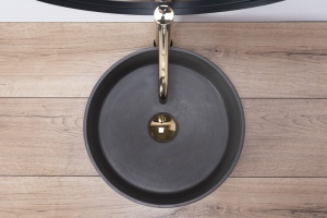 LAVOAR REA ARENA, MONTAJ PE BLAT, GRI MAT, 36CM, DIN CERAMICA, CALITATE SUPERIOARA, REA - Img 5