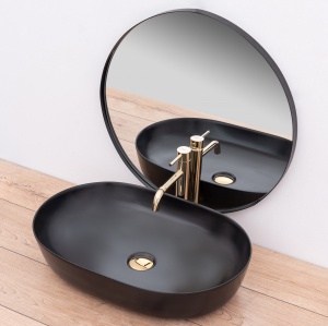 LAVOAR REA CLEO, NEGRU MAT, 60,5 CM, DIN CERAMICA, CALITATE SUPERIOARA - Img 2