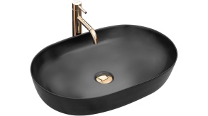 LAVOAR REA CLEO, NEGRU MAT, 60,5 CM, DIN CERAMICA, CALITATE SUPERIOARA - Img 5